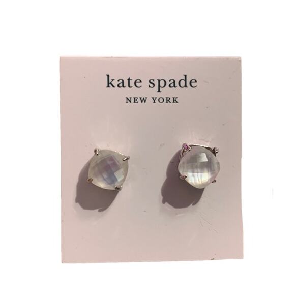 NWT Kate Spade New York Cream Clear Earrings - Picture 1 of 3